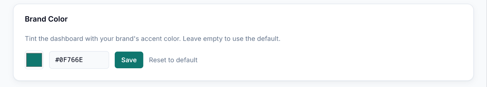 Workspace settings — brand colour